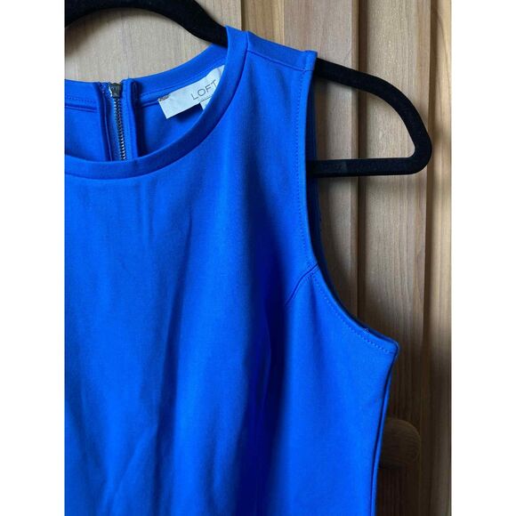 LOFT | NWOT Ponte Seamed Tank Midi Dress in Cobalt Blue | Size 6 - Picture 6 of 6
